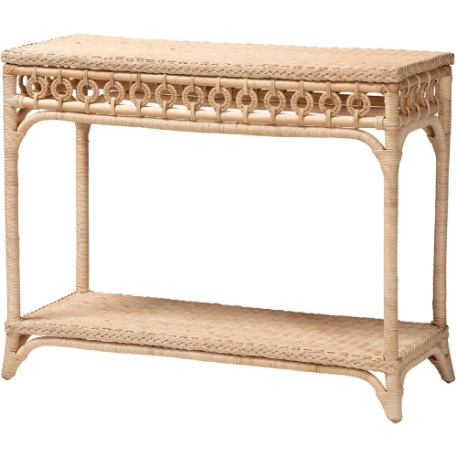 Oxford Console Table in Braided Natural Rattan