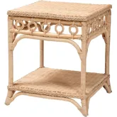 Oxford End Table in Braided Natural Rattan