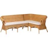 Tamara 2 Piece Dining Nook Bench Set in Light Honey Rattan