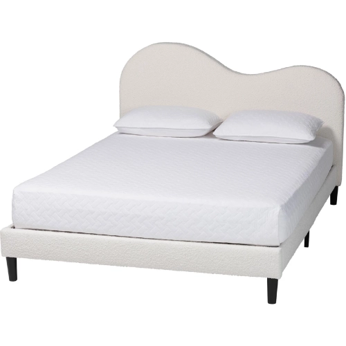 Dalton Queen Platform Bed in Cream Boucle