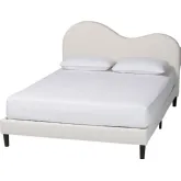 Dalton Queen Platform Bed in Cream Boucle