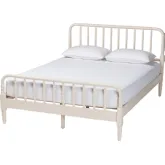 Braith King Platform Bed in Ivory Spindle Wood