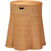 Dayo Scalloped 1 Drawer Console Table in Handwoven Natural Rattan