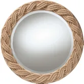 Romana Round Mirror in Woven Braided Jute Rope