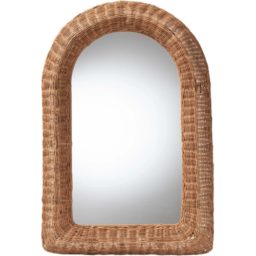 Brisia Arched Mirror in Natural Rattan