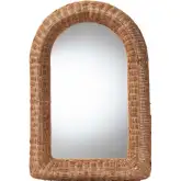 Brisia Arched Mirror in Natural Rattan