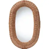 Brisia Oval Mirror in Natural Rattan