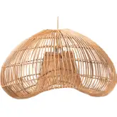 Hansa Dome Shape Ceiling Pendant Lampshade in Handcrafted Natural Rattan
