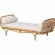Aiko Twin Daybed in Handwoven Light Honey Rattan & Cream Fabric