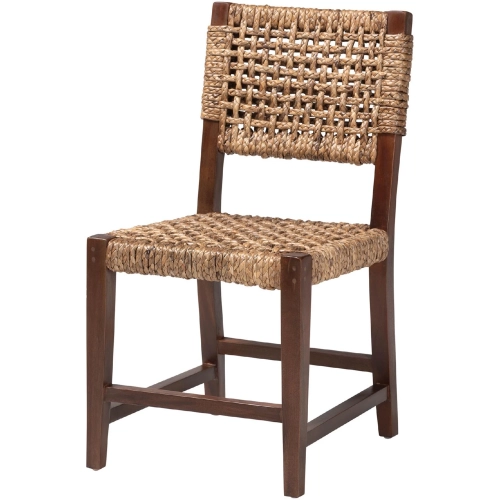 Alise Dining Chair in Mahogany Wood & Handwoven Seagrass