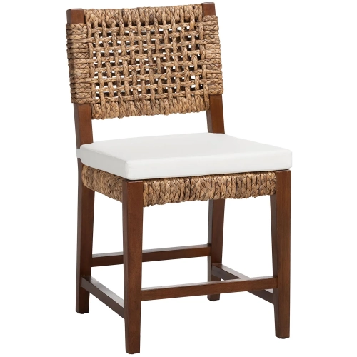 Alise Dining Chair in Mahogany Wood & Handwoven Seagrass (Set of 2)
