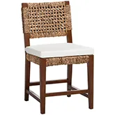 Alise Dining Chair in Mahogany Wood & Handwoven Seagrass (Set of 2)