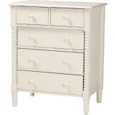 Braith 5 Drawer Chest in Ivory Spindle Wood
