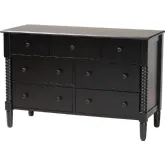 Braith 7 Drawer Dresser in Black Spindle Wood