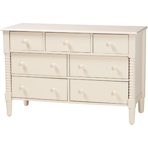 Braith 7 Drawer Dresser in Ivory Spindle Wood