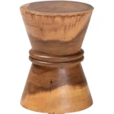 Samira Hourglass End Side Table in Solid Suar Wood