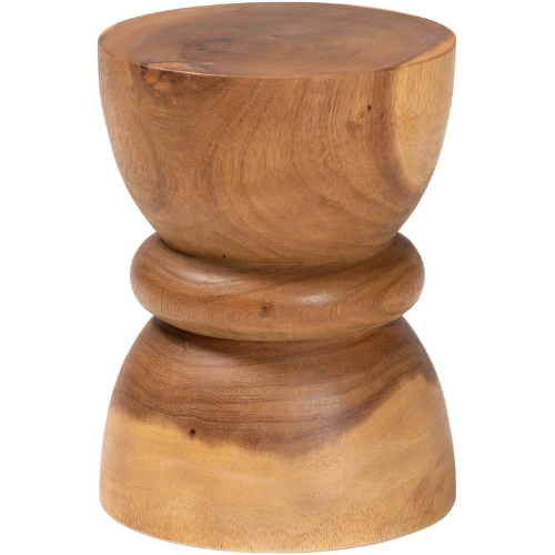 Bancroft Hourglass End Side Table in Solid Suar Wood
