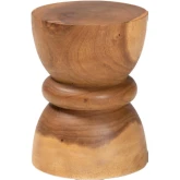 Bancroft Hourglass End Side Table in Solid Suar Wood