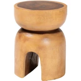 Abrina End Side Table in Natural Brown Suar Wood