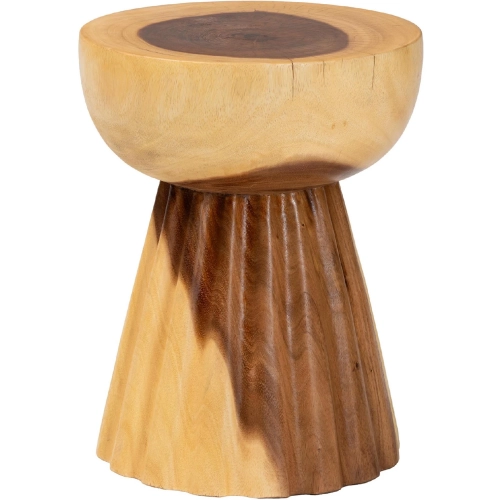 Alara Side End Table in Handcarved Suar Wood