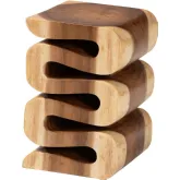 Eliada Side End Table in Handcarved Suar Wood