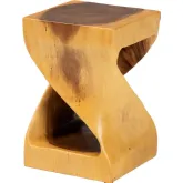 Rapha End Side Table in Handcarved Suar Wood