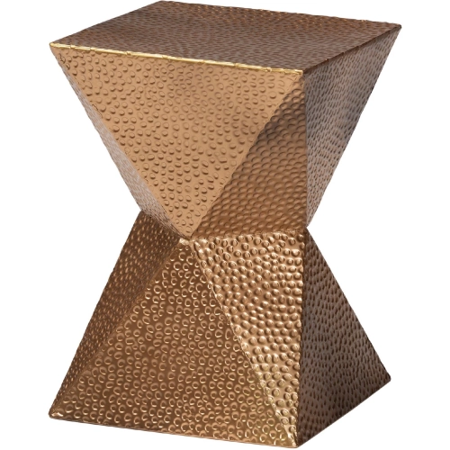 Pacey Side Table in Textured Bronze Metal