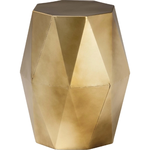 Salman Faceted End Side Table in Bronze Metal