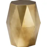 Salman Faceted End Side Table in Bronze Metal