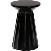 Ulmer Round Scalloped Side Table in Black Metal