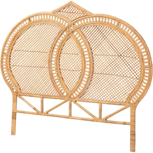Nerita Standalone Queen Headboard in Light Honey Natural Rattan