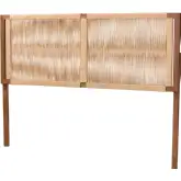 Holitz Holitz King Headboard in Walnut Brown Finish Wood & Natural Rope