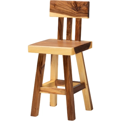 Luli Counter Stool in Handcrafted Suar Wood (Set of 2)