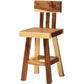 Luli Counter Stool in Handcrafted Suar Wood (Set of 2)