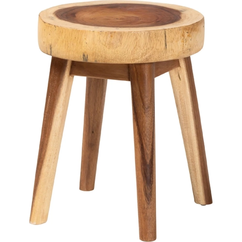 Jia Round End Table in Handcrafted Live Edge Suar Wood