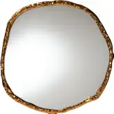 Urania Irregular Shape Wall Mirror Hammered Antique Gold Leaf
