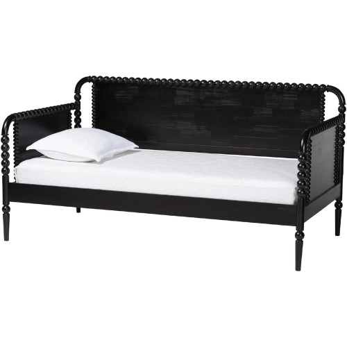Lucera Bobbin Spindle Twin Daybed in Black Wood