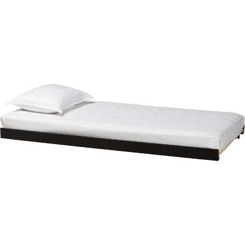 Lucera Twin Underbed Low Profile Rolling Trundle in Black Wood