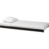 Lucera Twin Underbed Low Profile Rolling Trundle in Black Wood