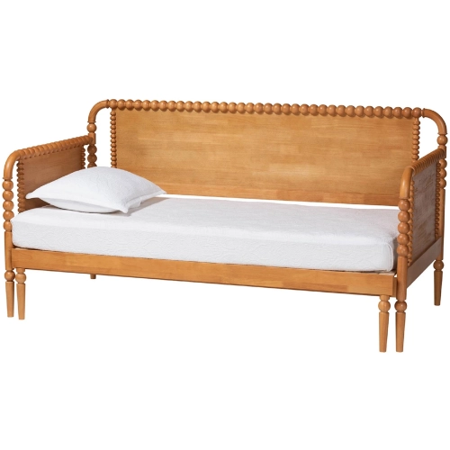 Lucera Bobbin Spindle Twin To King Expandable Daybed in Oak Brown Wood