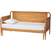 Lucera Bobbin Spindle Twin To King Expandable Daybed in Oak Brown Wood