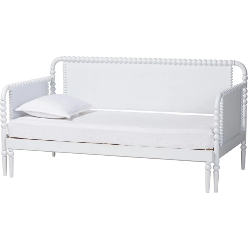 Lucera Bobbin Spindle Twin To King Expandable Daybed in White Wood