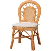 Adam Dining Chair in Rattan & Neutral Fabric