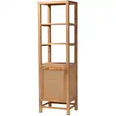 Sibu Tall Cabinet w/ Shelves in Rattan & Wood