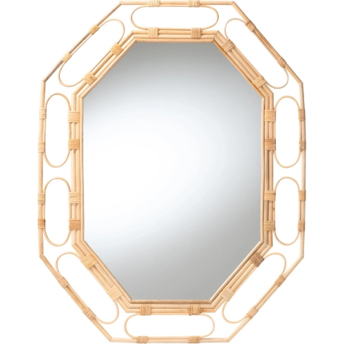 Remedy Octagonal Wall Mirror in Handwoven Natural Ratta