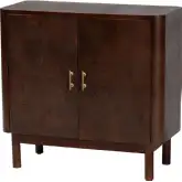 Latika Storage Cabinet in Dark Walnut Brown Burl Wood
