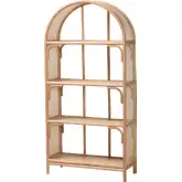 Natania 4 Tier Bookcase in Handwoven Natural Rattan