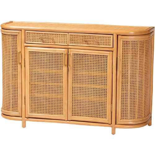 McKenna 2 Drawer Sideboard Buffet in Handwoven Natural Rattan