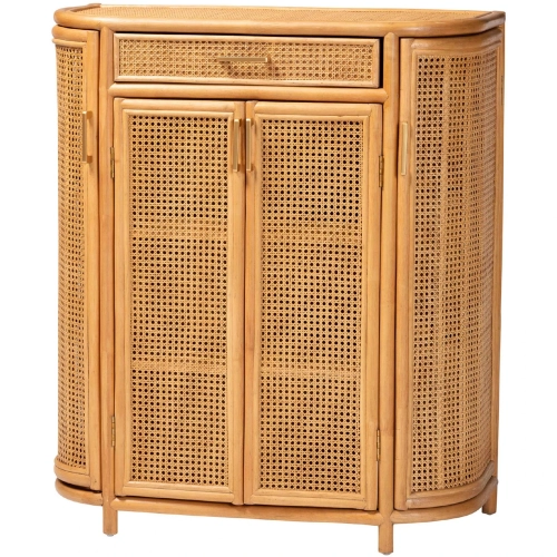 McKenna 1 Drawer Cabinet in Handwoven Natural Rattan