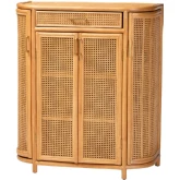 McKenna 1 Drawer Cabinet in Handwoven Natural Rattan
